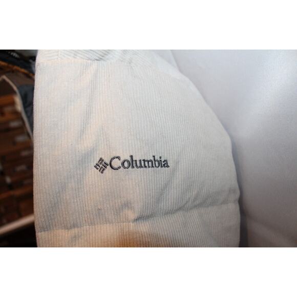 COLUMBIA WOMEN'S RUBY FALLS CORDUROY DOWN JACKET SZ L CREAM BEIGE $240 - Picture 7 of 9